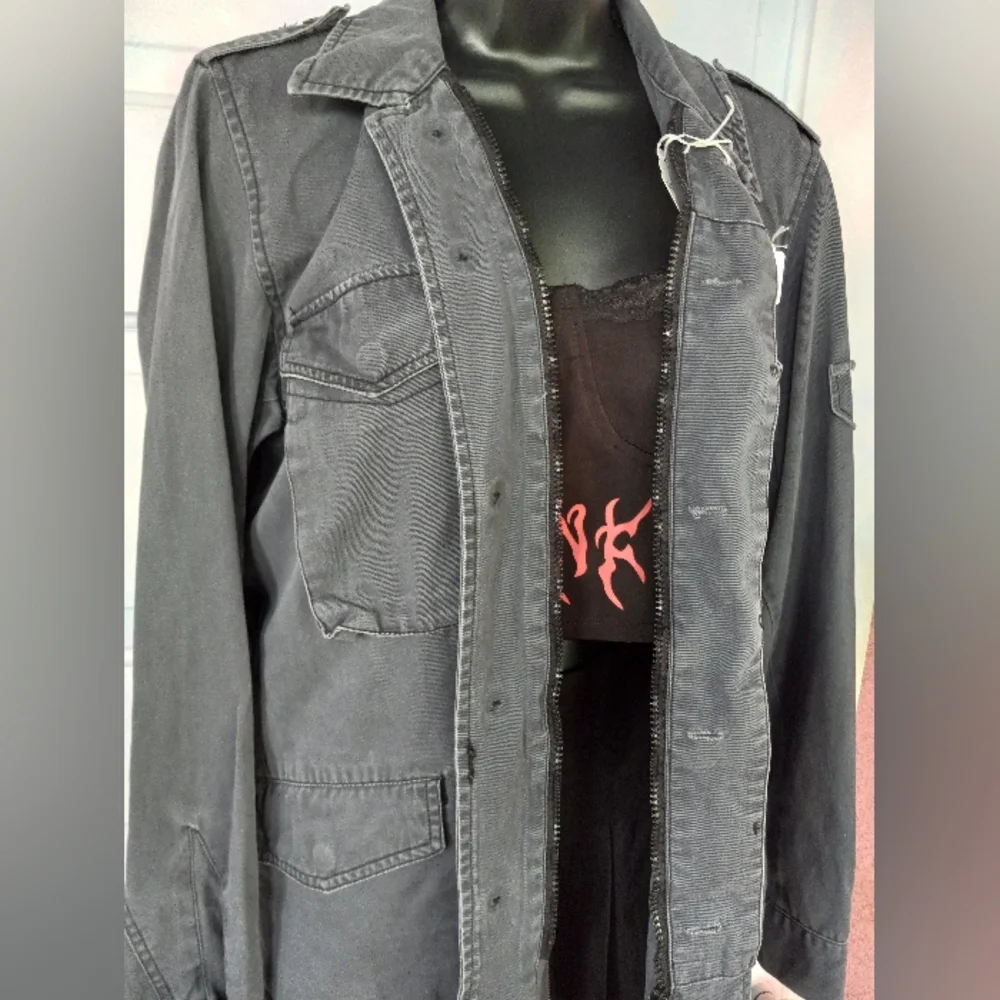 Vintage tripp nyc military goth super rare grey wash jacket! EUC! - Picture 6 of 9